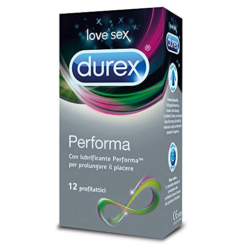Durex Performa Preservativi Ritardanti per Prolungare il Piacere, 12 Profilattici