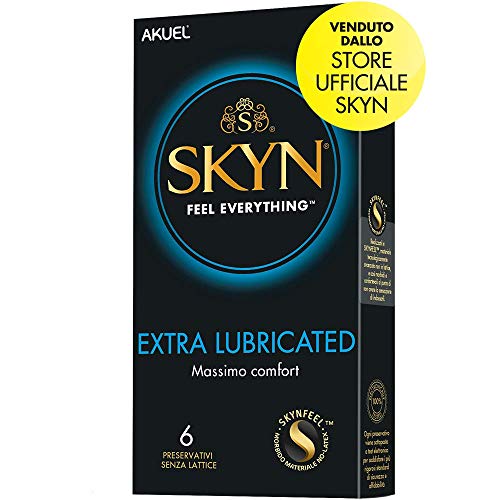 SKYN Extra Lubricated, preservativi ultramorbidi e ultralubrificati senza lattice, 6 pezzi